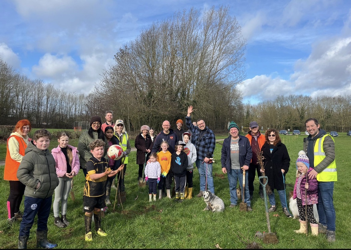 Community volunteers planting trees in Northamptonshire